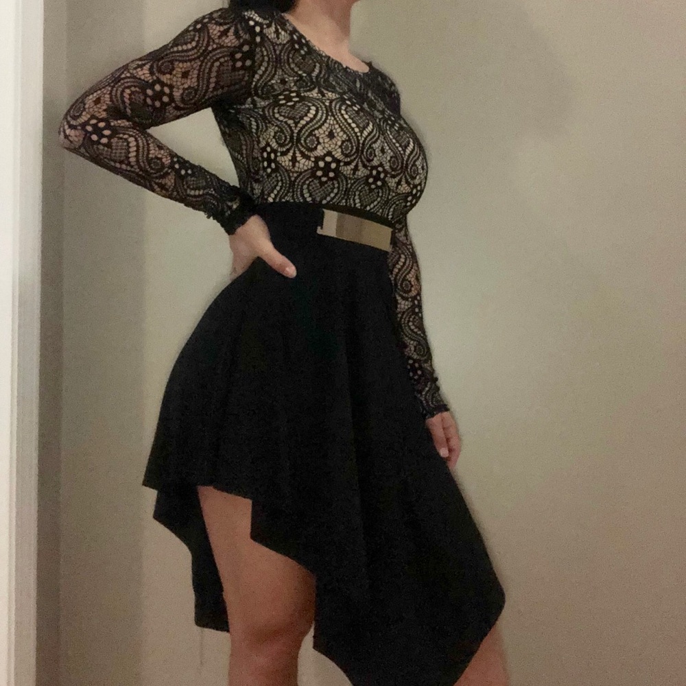 Black and nude evening dress